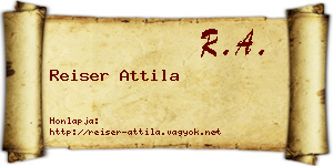 Reiser Attila névjegykártya